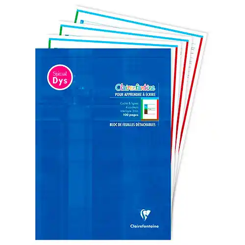 Bloc DYS A4 100 pages, interligne 3 mm bleu foncé | Clairefontaine Bloc DYS A4 100 pages, interligne 3 mm bleu foncé | Clairefontaine